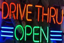 New Drive Thru Open Logo Beer Bar Neon Light Sign 24