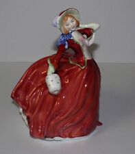 Royal Doulton Autumn Breezes 7.5” Victorian Lady in Red Dress Figurine HN 1934 picture