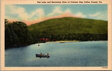 Postcard~Cowans Gap State Park~Fulton County Pa.~Lake and Recreation Area~c1954 picture