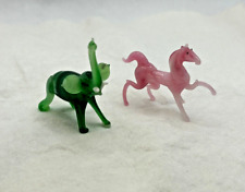 Vintage Miniature Glass Elephant  & Horse Figurines picture