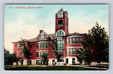 Ashland OR-Oregon, Panoramic View High School, Antique Vintage Souvenir Postcard picture