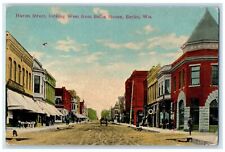 1912 Huron Street From Bellis House Dirt Road Wagon Berlin Wisconsin WI Postcard picture