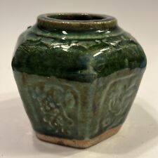 Antique Chinese Green Pottery Spice Jar Estate Find 4