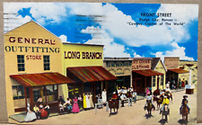 Front Street Cowboy capital of the world Dodge City Kansas Chrome Postcard 534 picture
