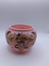 Antique Mt Washington Pink Satin Glass Rose Bowl Or Shaker No Lid Hand Painted picture