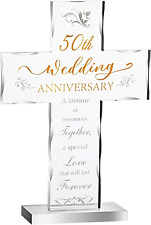 50th Anniversary Wedding Acrylic Standing Cross 50 Year Anniversary for Coupl... picture