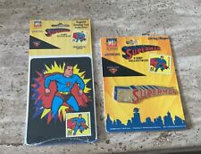 SUPERMAN MAGNETIC GREETING CARD STAMP COLLECTIBLES UNOPENED 1998 & GIFT TAG/MAGN picture