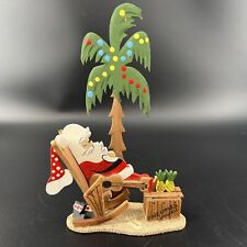 Emgee Christmas Ornament Santa Sleeping Pineapple Guitar Wooden Wood Vintage picture