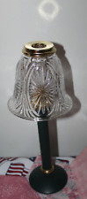 Rare PARTYLITE STRATFORD GREEN CANDLE LAMP WITH GLASS SHADE picture