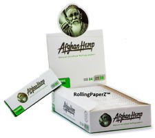 New AFGHAN HEMP 1 1/4 Size Rolling Paper - FULL BOX - 24 PACKS - 50 LEAVES EACH picture