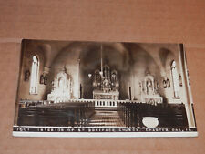 CHARTER OAK IOWA - 1909 ERA REAL-PHOTO POSTCARD - INTERIOR ST. BONIFACE CHURCH picture