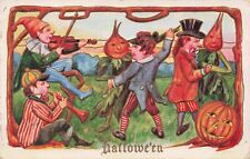 Halloween Dressed Vegetables Dance with Friends Embossed Halloween 1909 Postcard picture