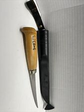 Vintage Sandvik Steel Sweden Fishing Fillet Knife With  Wood Handle 9.5