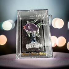 Unique Treasures Hand Spun Satin Glass Fish Multicolored Ornament Figure picture