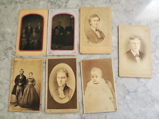 Lot of 7 Vintage ANTIQUE CDV Photo Card Cards Photos  Women  Men Children picture