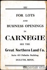 1911 Great Northern Land Co. Promotional Folder For Lots In Carnegie, Minnesota picture