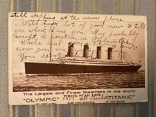 PRE-SINKING OLYMPIC TITANIC POSTCARD JUNE 22, 1912 1-CENT STAMP WHITE STAR LINE picture