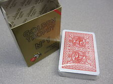 Modiano Plastic Playing Card Deck, GOLDEN TROPHY RED, Made in Italy, New picture
