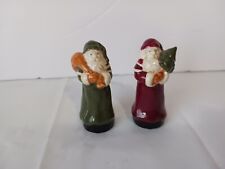 Vintage Victorian Santa Mini Salt and Pepper Shakers Ceramic picture