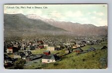 Colorado City CO-Colorado, Aerial Pike's Peak, Antique, Vintage c1911 Postcard picture