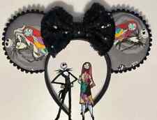 HANDMADE JACK AND SALLY/NIGHTMARE BEFORE CHRISTMAS inspired Mouse Ears picture