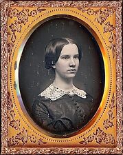 Beautiful Young Lady With Freckles Looking Away 1/9 Plate Daguerreotype S192 picture