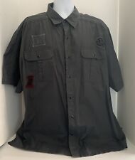 Men's Large Harley Davison gray Button up Shirt, Short Sleeve, size 2 XL picture