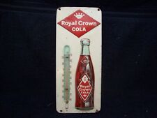 Original Vintage Royal Crown Cola Sign Metal Thermometer Embossed 13.5