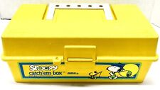 Snoopy Catch Em Kit Vintage Child Tackle Box Woodstock Peanuts Fishing Yellow picture