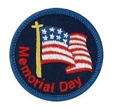 Boy Girl cub MEMORIAL DAY FLAG Fun Patches Badges SCOUT Parade Cemetery Soldier picture