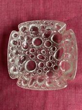 Vintage Libbey Bubble Glass Ashtray Clear Heavy Glassware Art Glass 4” Square picture