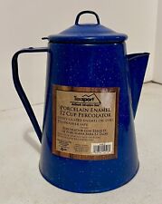 Texsport 12 Cup Percolator Coffee Pot Enamelware Royal Blue/White Specks NEW picture