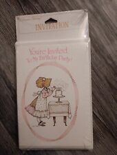 Vintage Holly Hobbie Birthday Invitations Country CottageCore Stationary 70s NOS picture