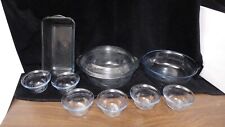 10 Pieces Fire King Sapphire Blue Dishes 6 Custards, 2 Casseroles, 1 Lid, 1 Loaf picture