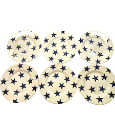Set of 6 Royal Stafford Blue Stars Fine China Earthenware Salad Plates England picture
