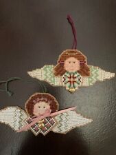 Christmas Cross Stitch Angels Ornaments, set of 2 picture