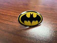 Vintage Batman Logo Gold Tone Enamel Lapel Pin picture