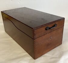 Antique Vintage WEIS Wood Index Card File Box holds Dovetail Edges picture