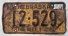 Nebraska 1959 License Plate Man Cave Vintage Garage Rusty The Beef State picture