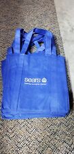 Lot of 4 Sears Blue Shopping Tote Fabric Bag - Retail Collectible picture