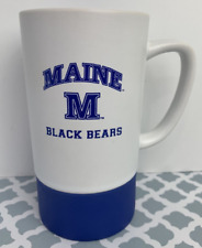 UMO Maine Black Bears Coffee Mug White Blue Anti Slip Blue Bottom 16oz picture