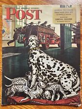 JANUARY 13 1945 SATURDAY EVENING POST vintage magazine FIRE TRUCK DALMATION DOG picture
