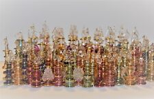 Egyptian Hand-blown Glass Perfume Bottles, 14 k Gold Trim, Set of Five picture