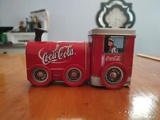 Vintage Coca-Cola Train Tin W/ Moving Wheels And 2 Compartments  picture