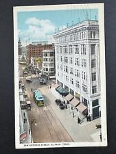 Postcard SAN ANTONIO STREET, EL PASO Texas 1920’s Post Mark Street View R125 picture