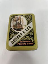 Vintage 1980 Robert E Lee RIVERBOAT PLAYING CARDS ~ Double Deck In Tin  picture