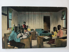 SOUTHERN SCHOOL POSTCARD 1913 INTERIOR BLACK COLORED CHILDERN WHITES CLASSROOM picture