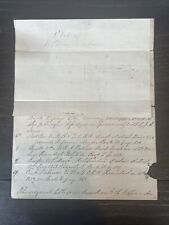 1861 Harris County Texas/Houston land title document with small hand￼written map picture