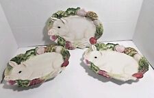3 Lot FITZ & FLOYD  French Market Pig Vegetable Canape Plate/Wall Decor 10.5