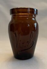 Antique Late 19th Century VIROL Amber Glass Bone Marrow Crock/Jar..England picture